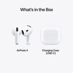Apple AirPods 4 Wireless Earbuds | Bluetooth 5.3 | H2 Chip | Personalized Spatial Audio | USB-C Charging Case | IP54 Sweat & Water Resistant | White